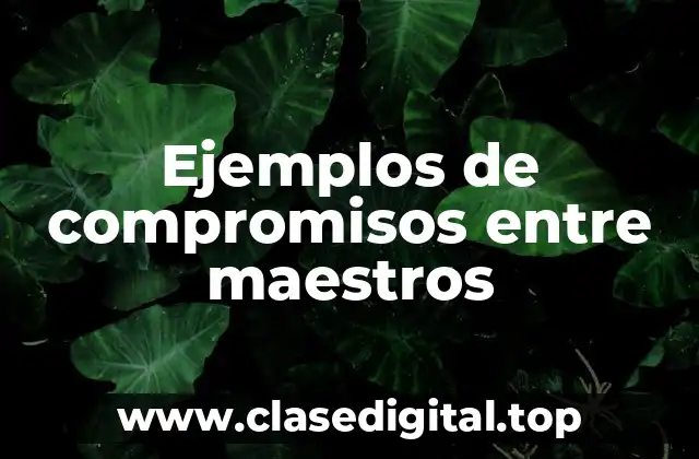 Ejemplos de compromisos entre maestros