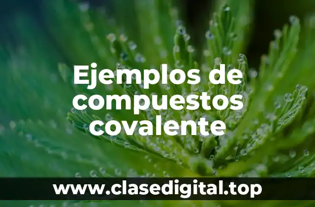 Ejemplos de compuestos covalente