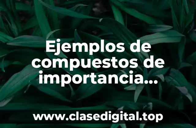 Ejemplos de compuestos de importancia económica, industrial y ambiental
