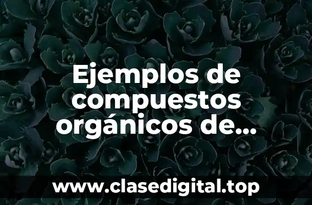 Ejemplos de compuestos orgánicos de importancia económica industrial
