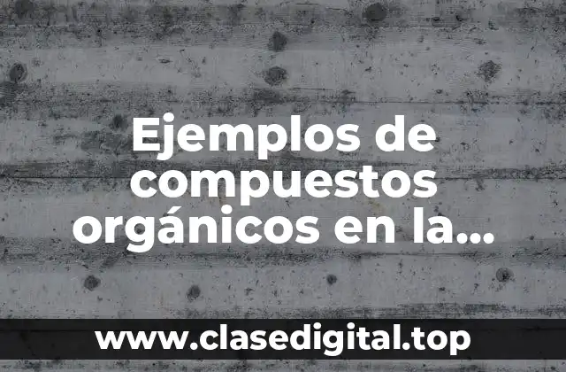 Ejemplos de compuestos orgánicos en la industria