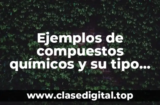 Ejemplos de compuestos químicos y su tipo de enlace
