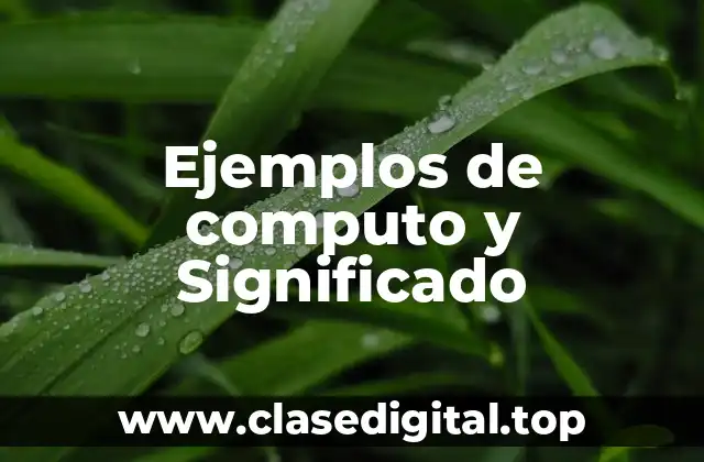Ejemplos de computo y Significado