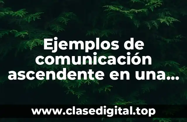 Ejemplos de comunicación ascendente en una empresa y Significado