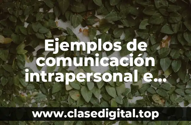 Ejemplos de comunicación intrapersonal e interpersonal