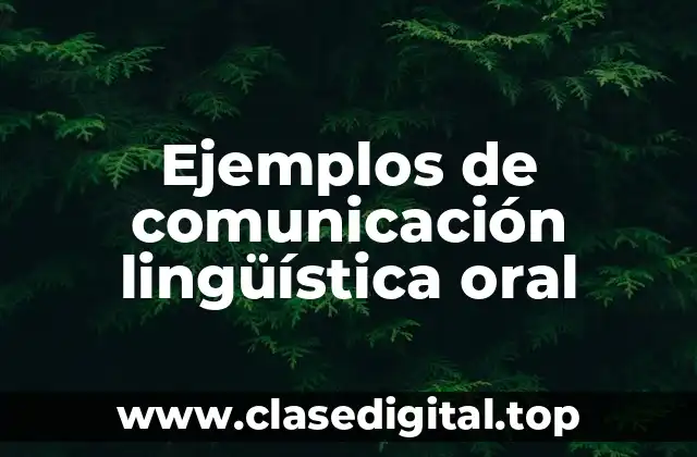 Ejemplos de comunicación lingüística oral