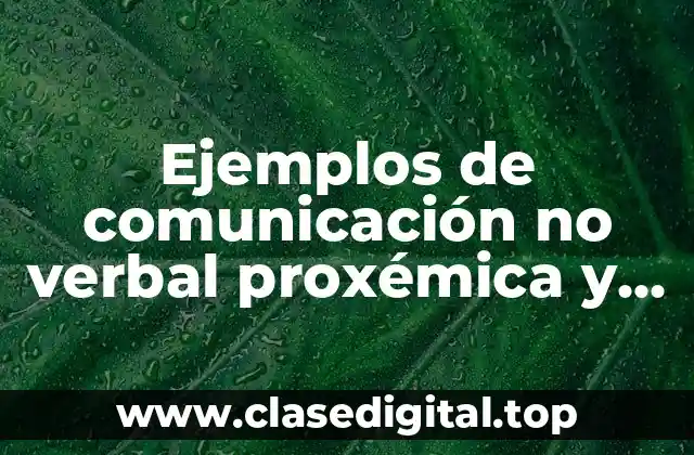 Ejemplos de comunicación no verbal proxémica y Significado