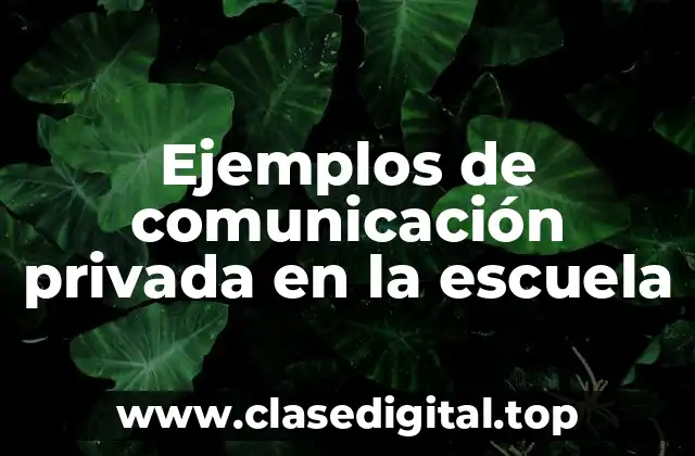 Ejemplos de comunicación privada en la escuela