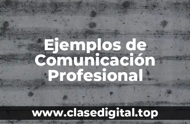 Ejemplos de Comunicación Profesional