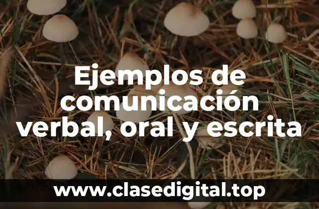Ejemplos de comunicación verbal, oral y escrita