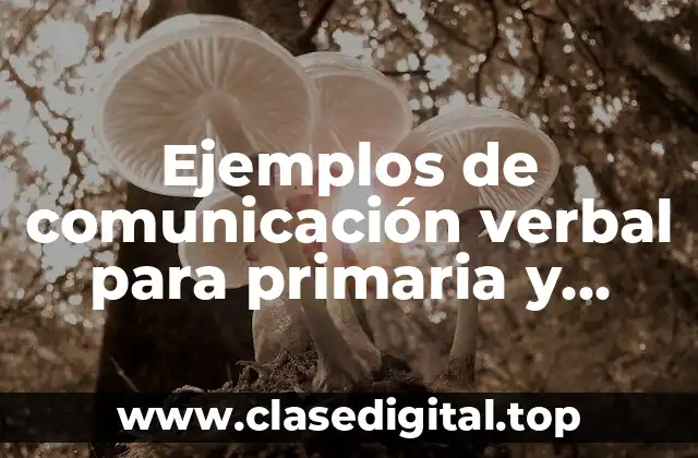 Ejemplos de comunicación verbal para primaria y Significado