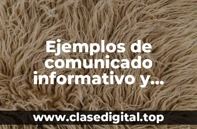 Ejemplos de comunicado informativo y Significado