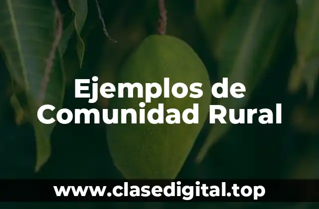 Ejemplos de Comunidad Rural