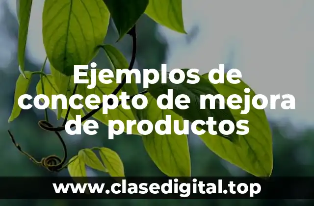 Ejemplos de concepto de mejora de productos