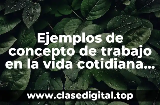 Ejemplos de concepto de trabajo en la vida cotidiana y Significado