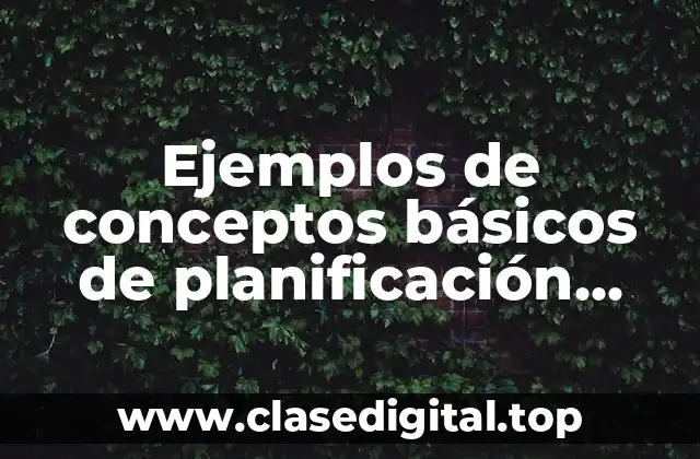 Ejemplos de conceptos básicos de planificación familiar