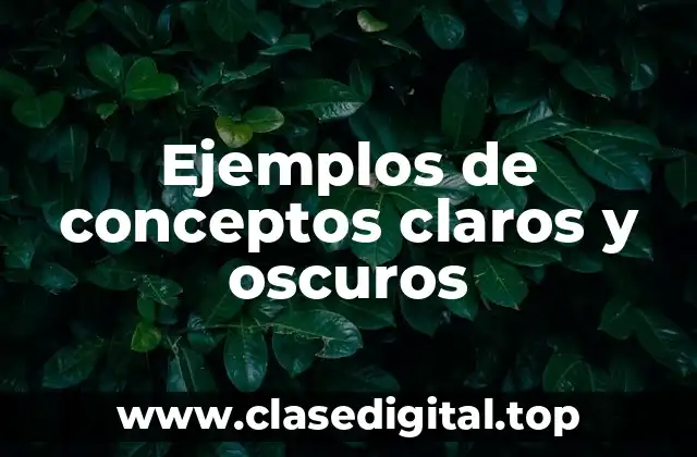 Ejemplos de conceptos claros y oscuros