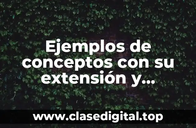 Ejemplos de conceptos con su extensión y comprensión y Significado