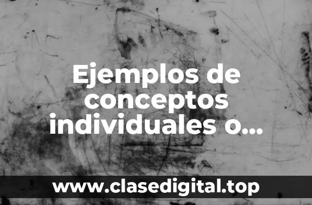 Ejemplos de conceptos individuales o singulares en lógica