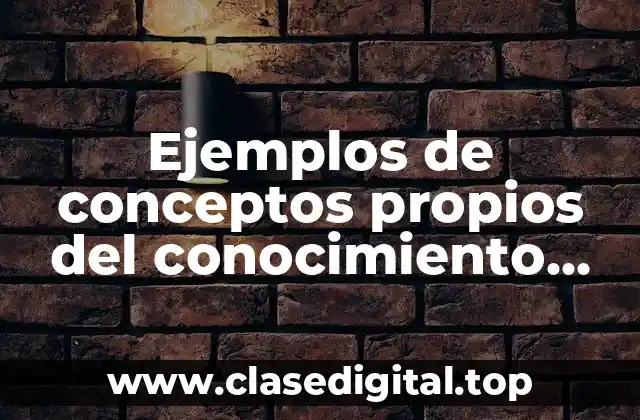 Ejemplos de conceptos propios del conocimiento tecnológico