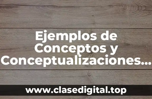 Ejemplos de Conceptos y Conceptualizaciones Teóricas