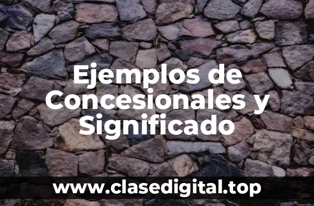 Ejemplos de Concesionales y Significado