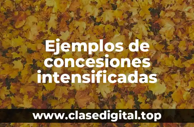 Ejemplos de concesiones intensificadas