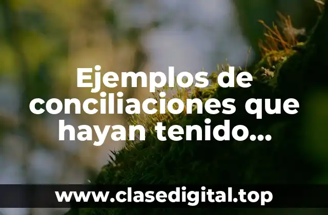 Ejemplos de conciliaciones que hayan tenido impacto mundial