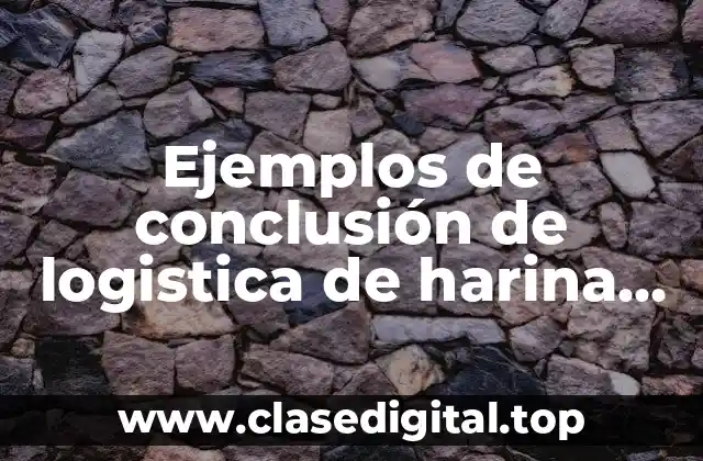 Ejemplos de conclusión de logistica de harina de maiz