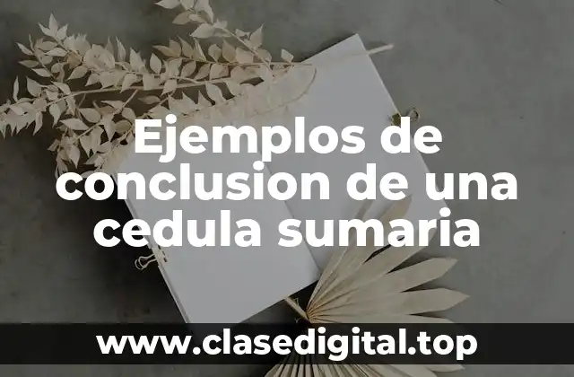 Ejemplos de conclusión de una cédula sumaria