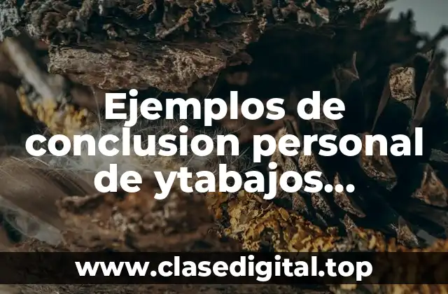 Ejemplos de conclusion personal de ytabajos enfermería y Significado