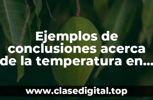 Ejemplos de conclusiones acerca de la temperatura en el trabajo