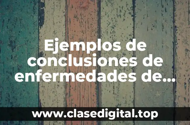 Ejemplos de conclusiones de enfermedades de transmisión sexual