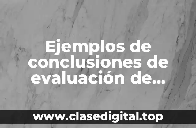 Ejemplos de conclusiones de evaluación de desempeño y Significado
