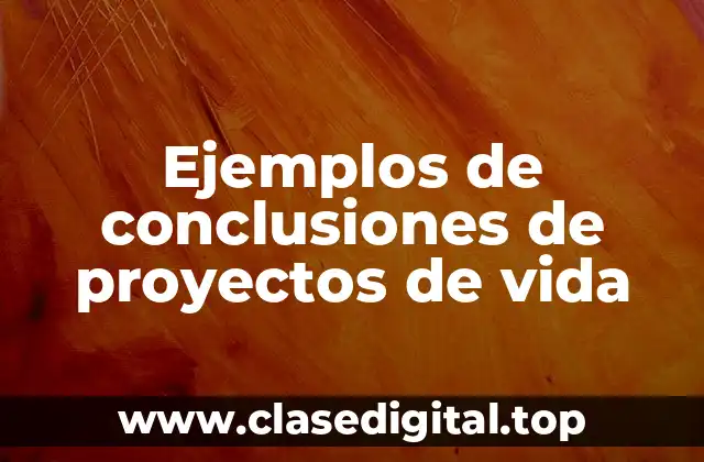 Ejemplos de conclusiones de proyectos de vida