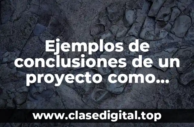 Ejemplos de conclusiones de un proyecto como estudiante