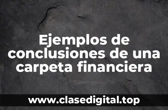 Ejemplos de conclusiones de una carpeta financiera
