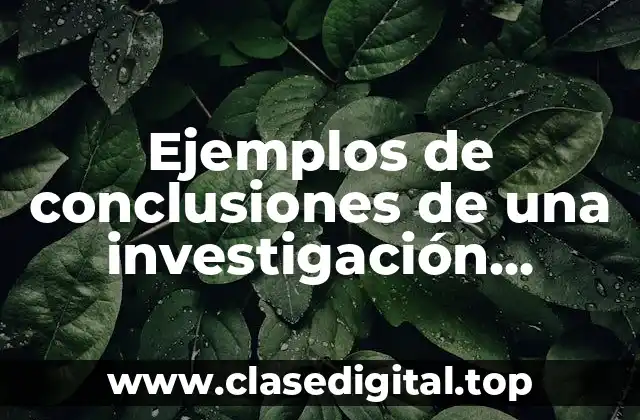 Ejemplos de conclusiones de una investigación documental
