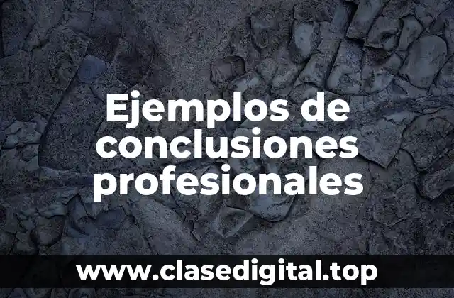 Ejemplos de conclusiones profesionales