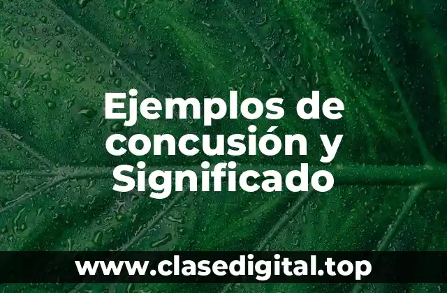 Ejemplos de concusión y Significado