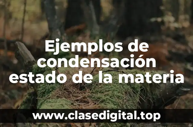 Ejemplos de condensación estado de la materia