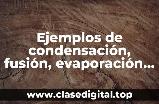 Ejemplos de condensación, fusión, evaporación y solidificación