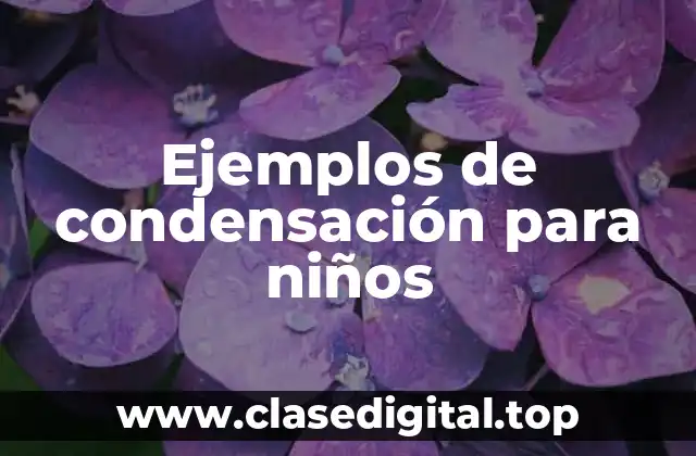 Ejemplos de condensación para niños
