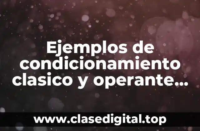 Ejemplos de condicionamiento clasico y operante en la vida cotidiana y Significado
