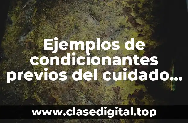 Ejemplos de condicionantes previos del cuidado del agua