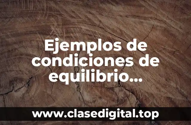 Ejemplos de condiciones de equilibrio traslacional y rotacional y Significado