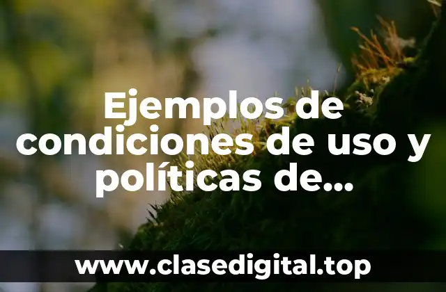 Ejemplos de condiciones de uso y políticas de información