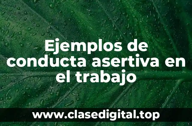 Ejemplos de conducta asertiva en el trabajo