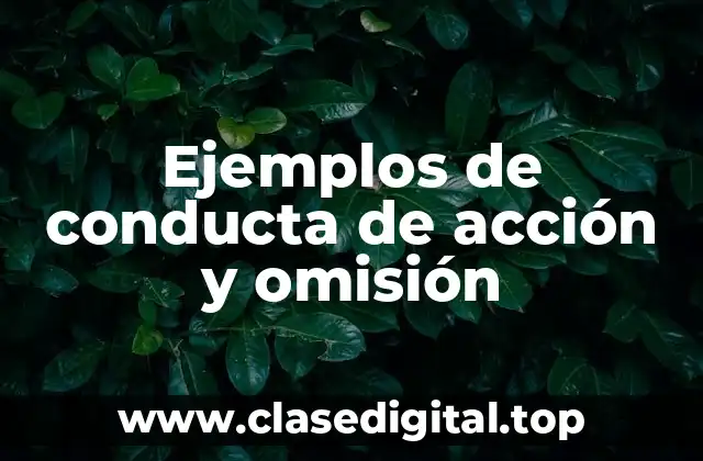 Ejemplos de conducta de acción y omisión