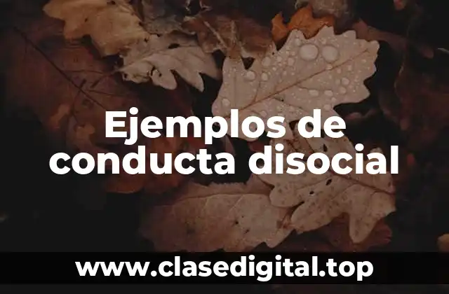 Ejemplos de conducta disocial